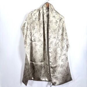 NWT Valerie Stevens Floral Scarf Shawl Wrap Champagne Glold Deadstock Glam Fairy